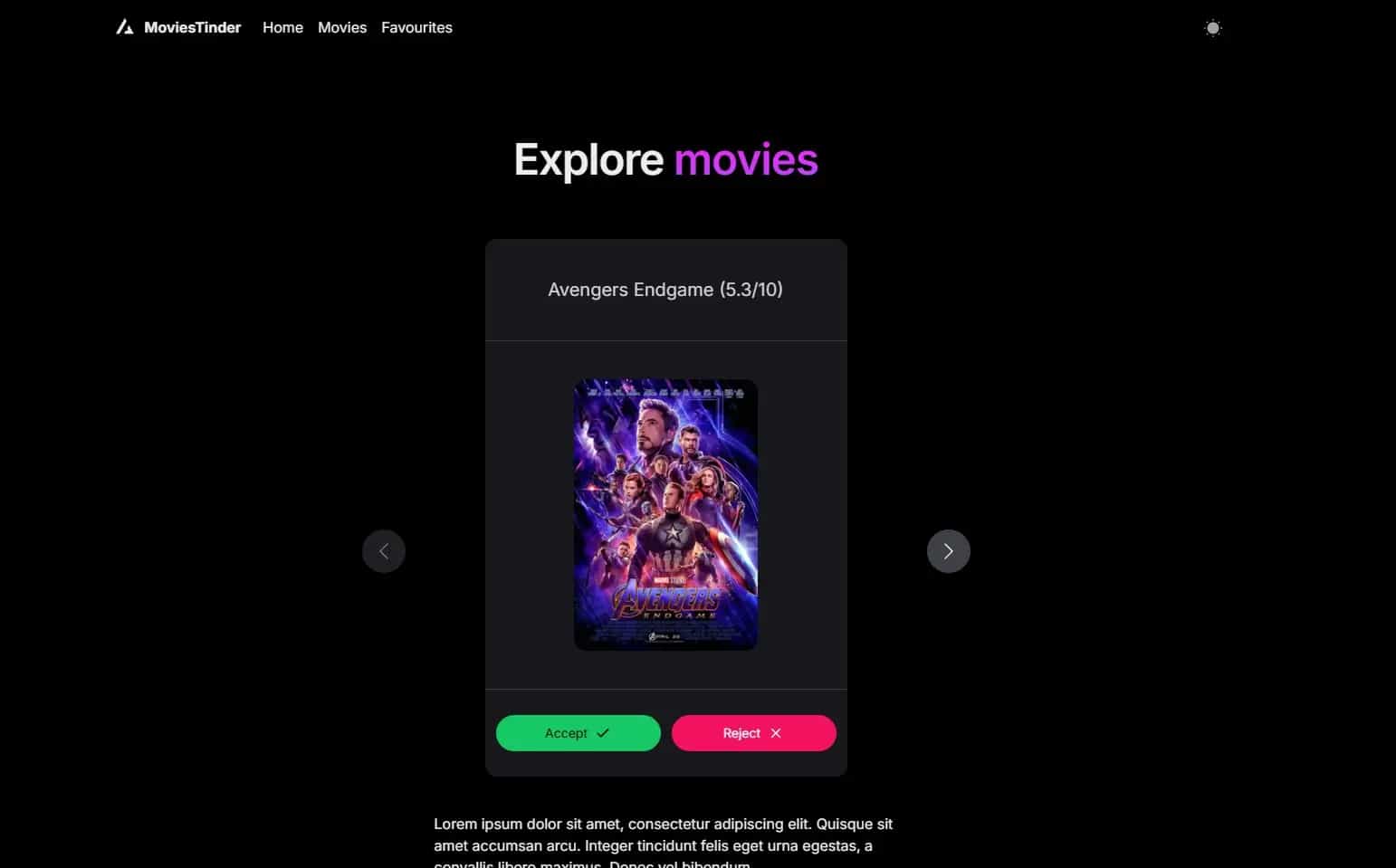 Tinder for movies